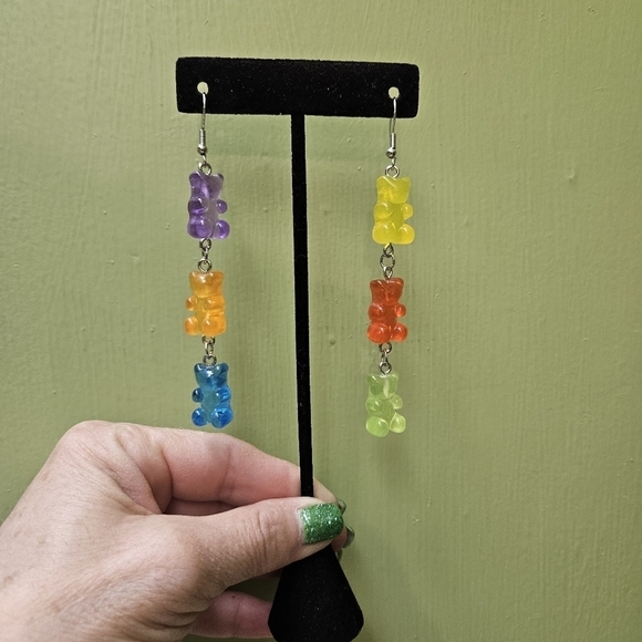 Gummy Bear Earrings Candy Color Drop Earrings - Picture 9 of 12